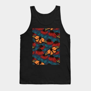 Monarch butterfly on red coneflowers Tank Top